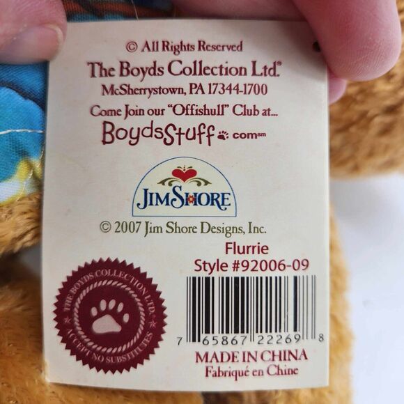 Boyds Jim Shore Flurries Snowman Teddy Bear 15” Plush Quilted Fabric Belly w/Tag - Picture 6 of 8